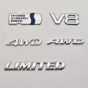 3D Metal Hybrid Synergy Drive V8 AWD 4WD Emblem Sticker for Cars
