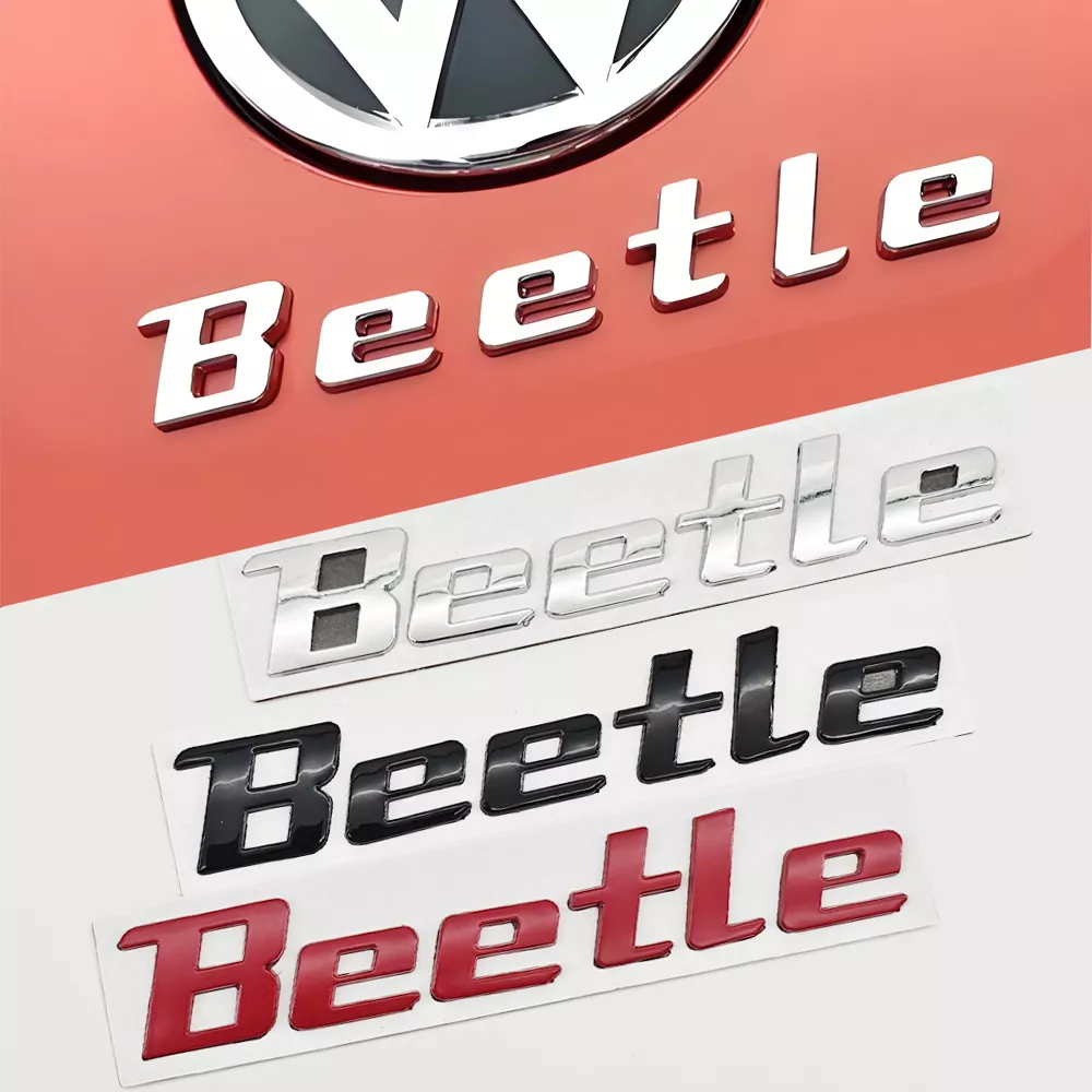 3D Metal Beetle Logo Rear Trunk Emblem Sticker for Car