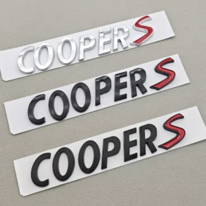 3D ABS Car Badge Chrome Black Cooper S Emblem Trunk Sticker for BMW