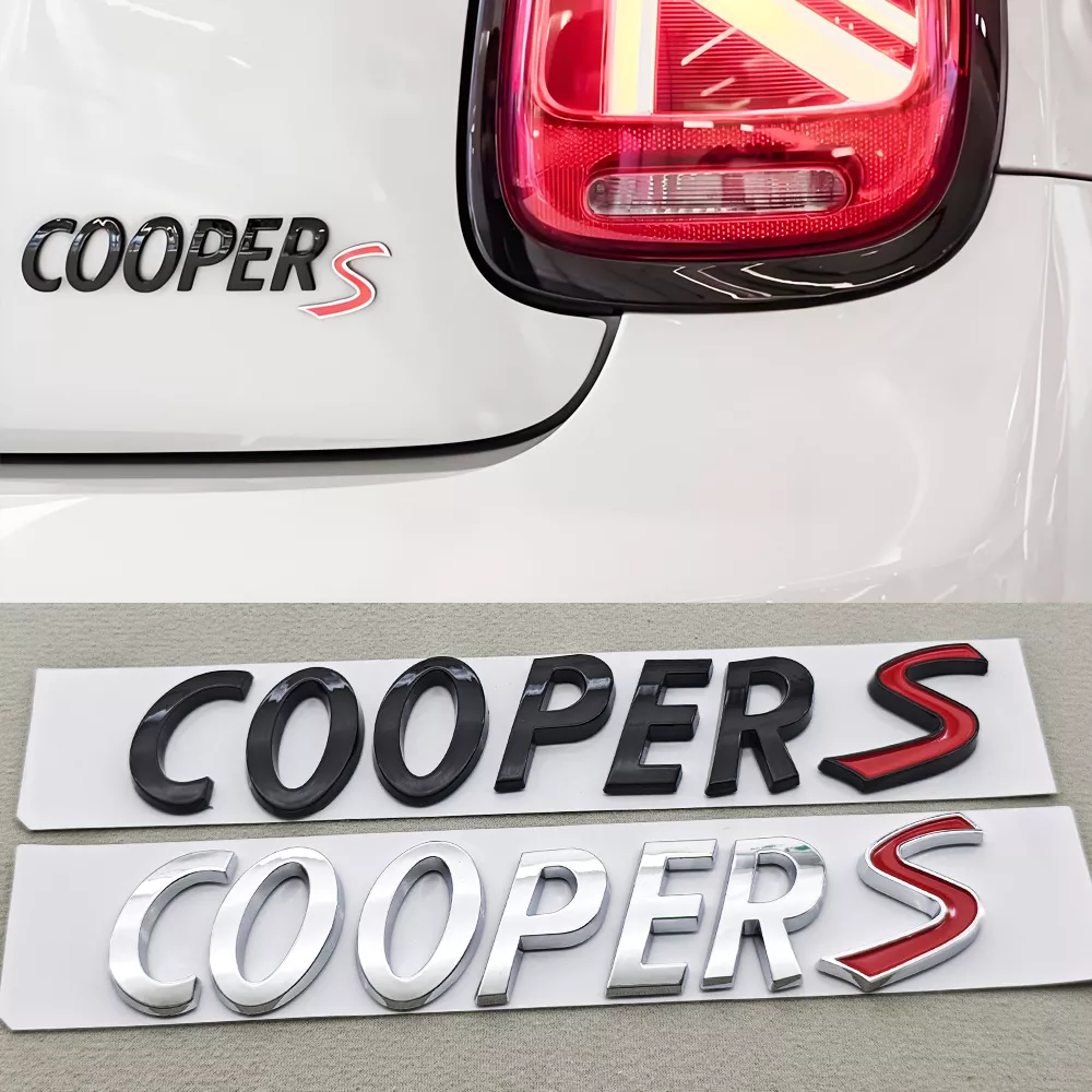 3D ABS Car Badge Chrome Black Cooper S Emblem Trunk Sticker for BMW - Image 2