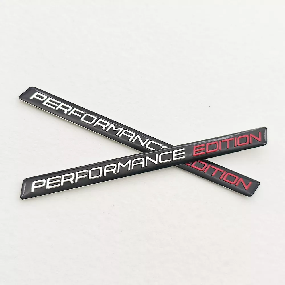 3D Aluminium Black Performance Edition Car Emblem Badge Sticker - Image 3