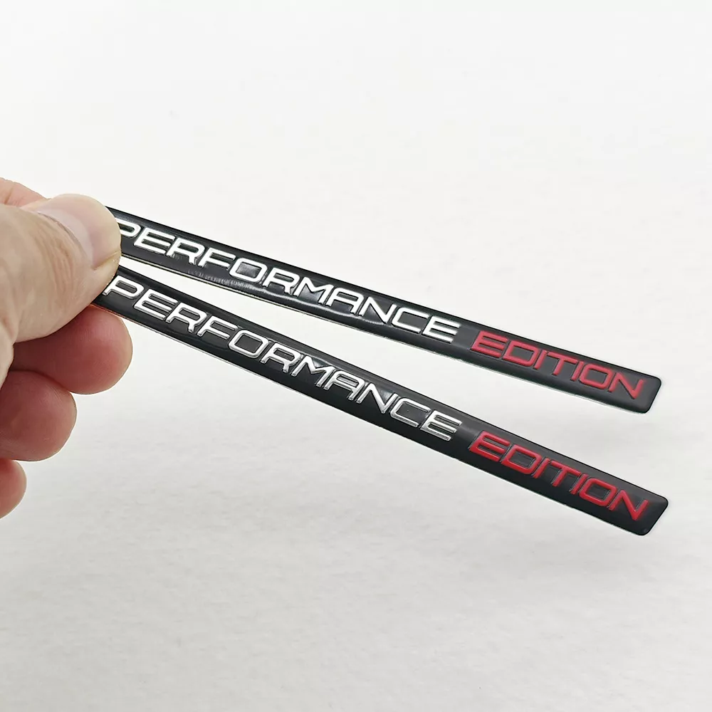 3D Aluminium Black Performance Edition Car Emblem Badge Sticker - Image 4