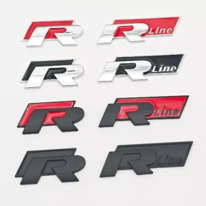 3D Metal R Line Car Badge Front Grille & Trunk Emblem for Volkswagen Vehicles