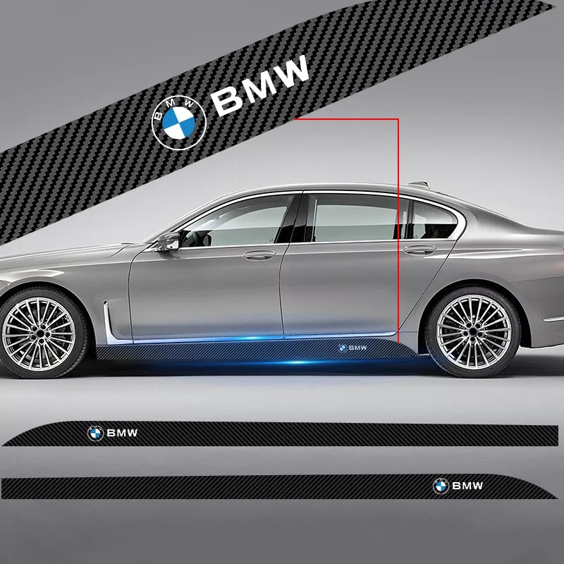 BMW Car Side Skirt Decals – Carbon Fiber Styling Stripes for F10, F30, G20 - Image 2