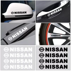 4Pcs Car Door Handle Stickers for Nissan, Juke, Teana - Scratch-Resistant & Reflective Decals