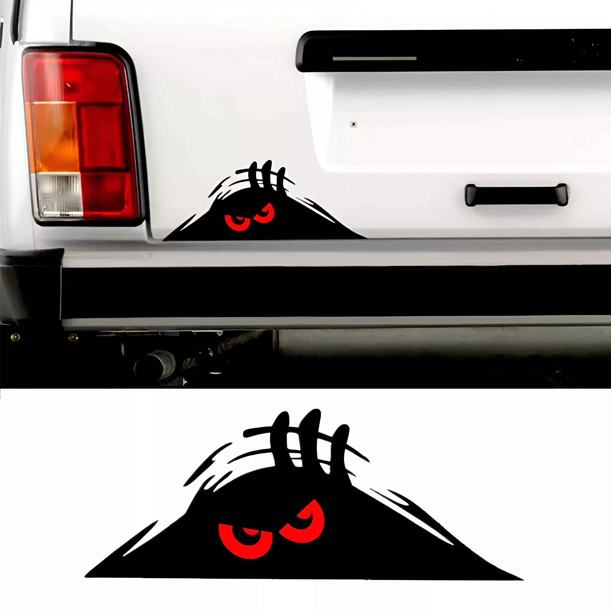 Peeping Door Slit Reflective Sticker for Toyota, Ford, Honda – Scary Red Eyes Decal - Image 2