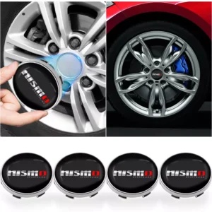 4pcs 56mm Wheel Center Caps Badge Stickers for Nissan Nismo, GTR, Versa