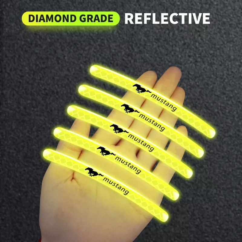 Car Logo Wheel Hub Reflective Tire Rim Sticker for Ford Mustang, Shelby, GT - Image 3