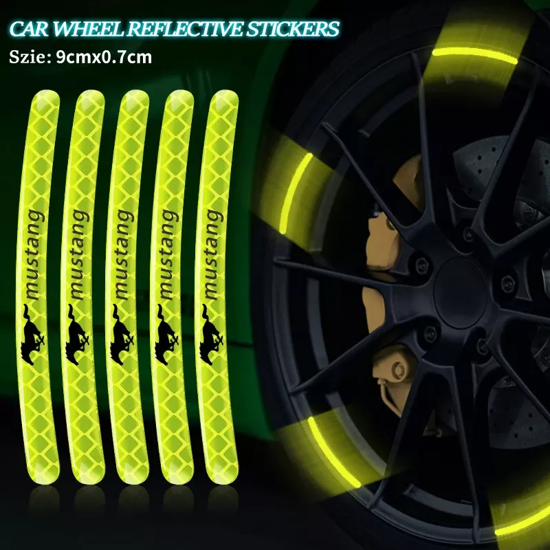 Car Logo Wheel Hub Reflective Tire Rim Sticker for Ford Mustang, Shelby, GT - Image 2
