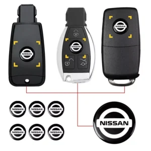 14mm Car Remote Key Sticker Aluminum Emblem Decal for Nissan, Juke, X-Trail