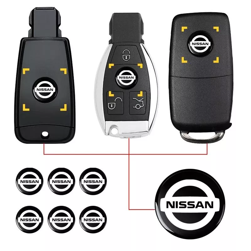 14mm Car Remote Key Sticker Aluminum Emblem Decal for Nissan, Juke, X-Trail