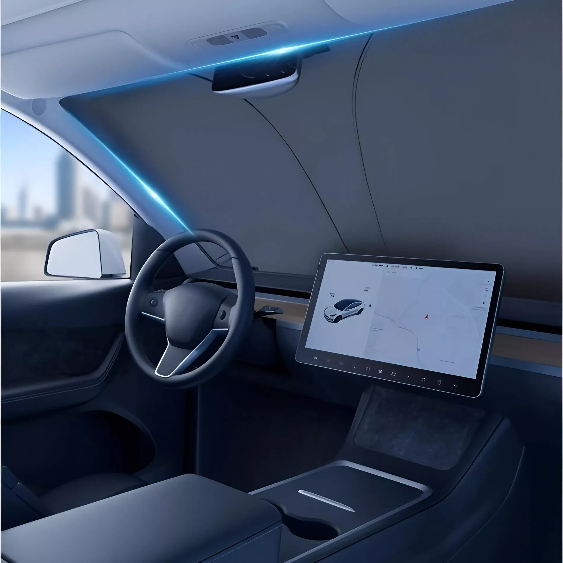 UV-Reflective Car Windshield Sunshade - Cooling Heat Shield & Privacy Curtain - Image 5