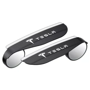 2-in-1 Tesla Rearview Mirror Rain Eyebrow Small Round Mirror for Model 3, X, Y, Roadster