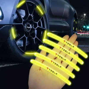 Reflective Luminous Car Hub Stickers for Tesla Vehicles