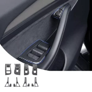 Carbon Fiber Door Button Stickers for Tesla Model 3/Y