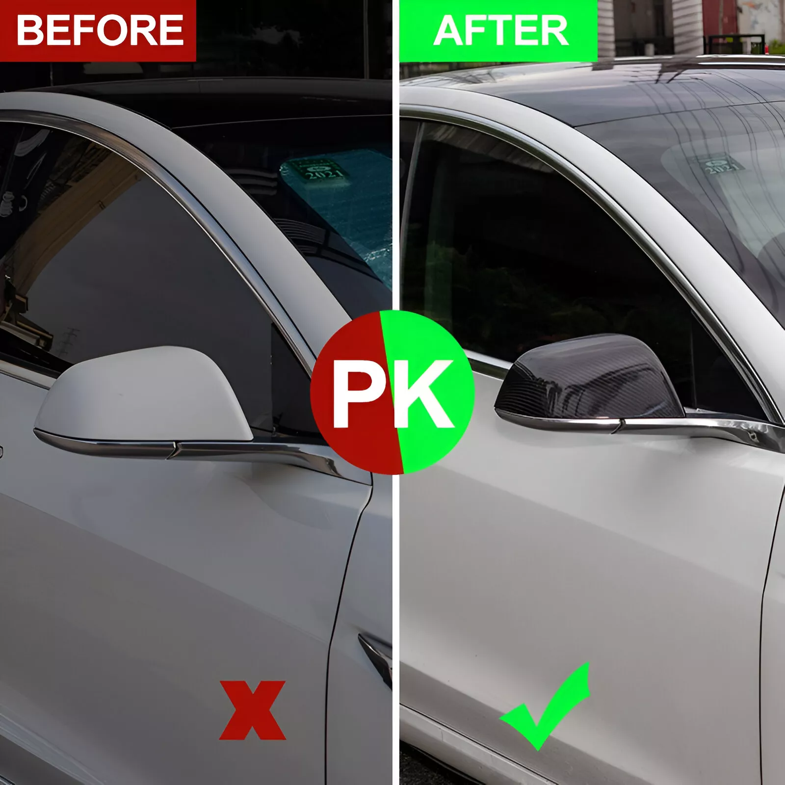 Tesla Model Y & Model 3 Carbon Fiber Side Mirror Covers - Image 4