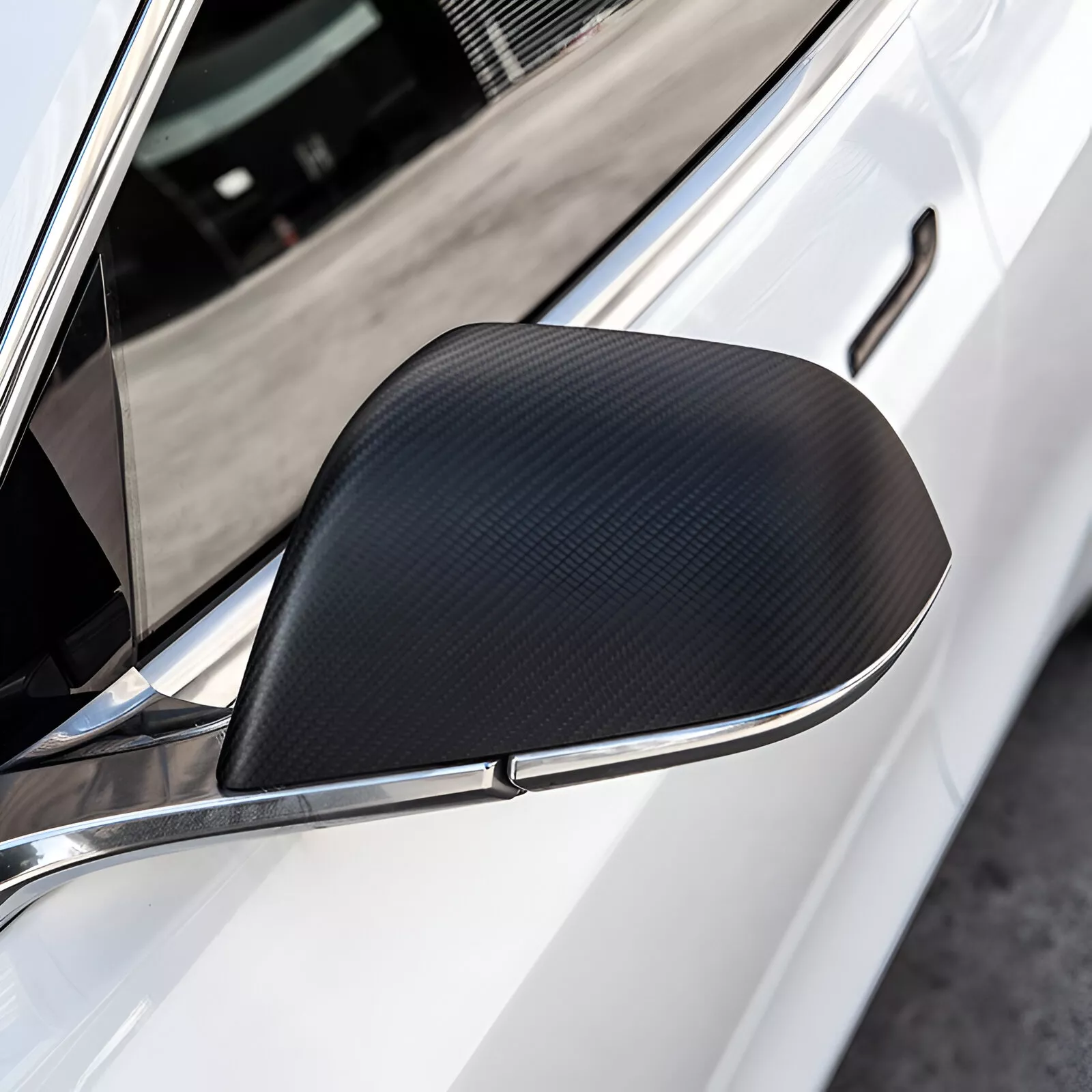 Tesla Model Y & Model 3 Carbon Fiber Side Mirror Covers - Image 2