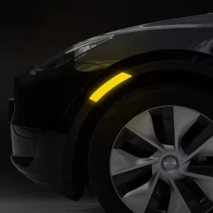 Tesla Model Y/3 Reflective Wheel Eyebrow Warning Stickers for Enhanced Safety and Style