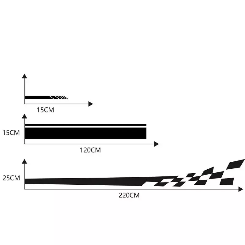 6Pcs Racing Stripe Vinyl Decal Set for Car Hood, Side, Rearview Mirror - Image 7