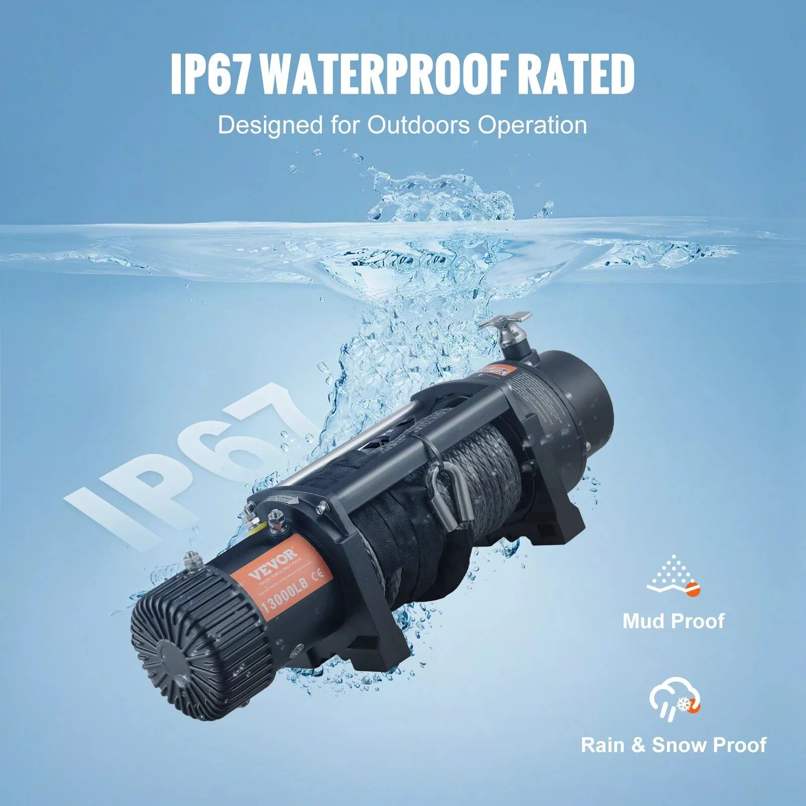 High-Power Off-Road Electric Winch: 8000-13000LBS, Remote Control, Waterproof, for ATV, SUV, Truck - Image 2