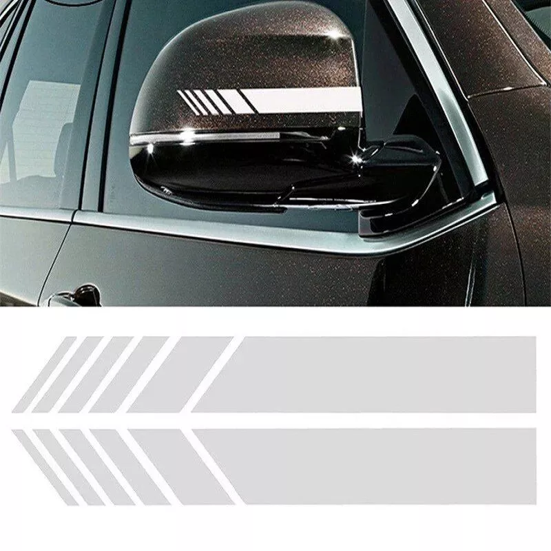 Car Racing Stripe Stickers Rearview Mirror Vinyl Decals - Image 2