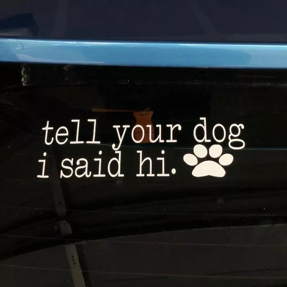 Friendly Greeting Dog Lover Vinyl Decal for Cars & Bumpers - Image 3