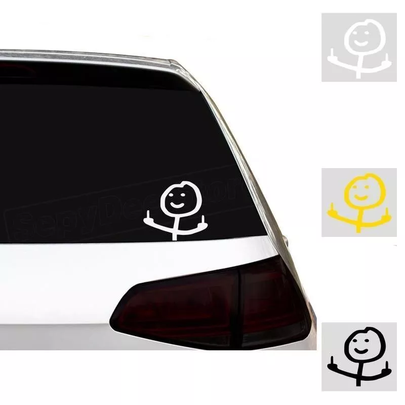 Reflective Cartoon Middle Finger Car Sticker - Personality Vinyl Decal - Image 2