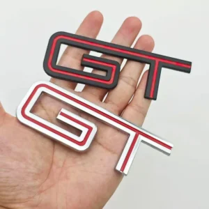 3D Chrome Metal GT Logo Emblem Badge - Rear Trunk Car Sticker for Ford F150 Mustang