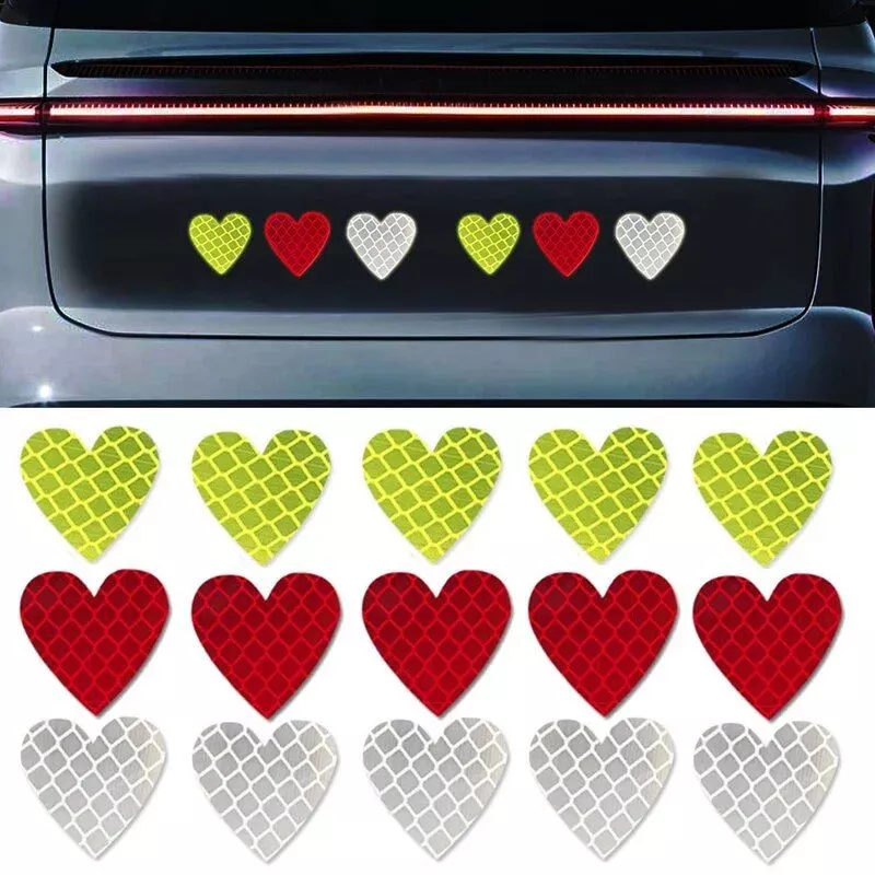 Heart-Shaped Reflective Safety Decals for Cars & Bikes - Image 4
