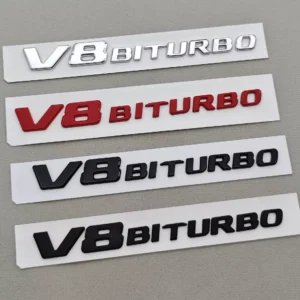 3D ABS V8 Biturbo Emblem Badge - Stylish Car Sticker for Trunk & Fender