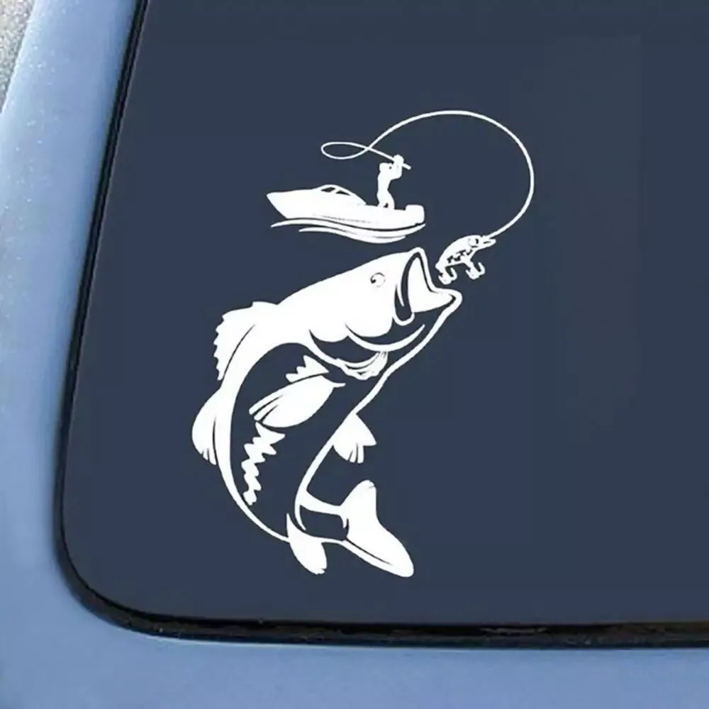 Reflective Fisherman & Fish Boat Car Decal - Waterproof PVC Vehicle Sticker - Image 7