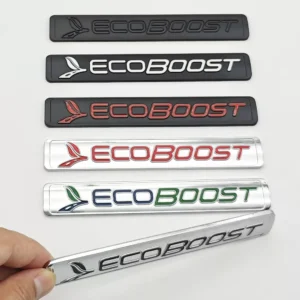 3D Metal Ecoboost Emblem Car Rear Trunk Sticker Badge for Ford Mustang Focus Fiesta