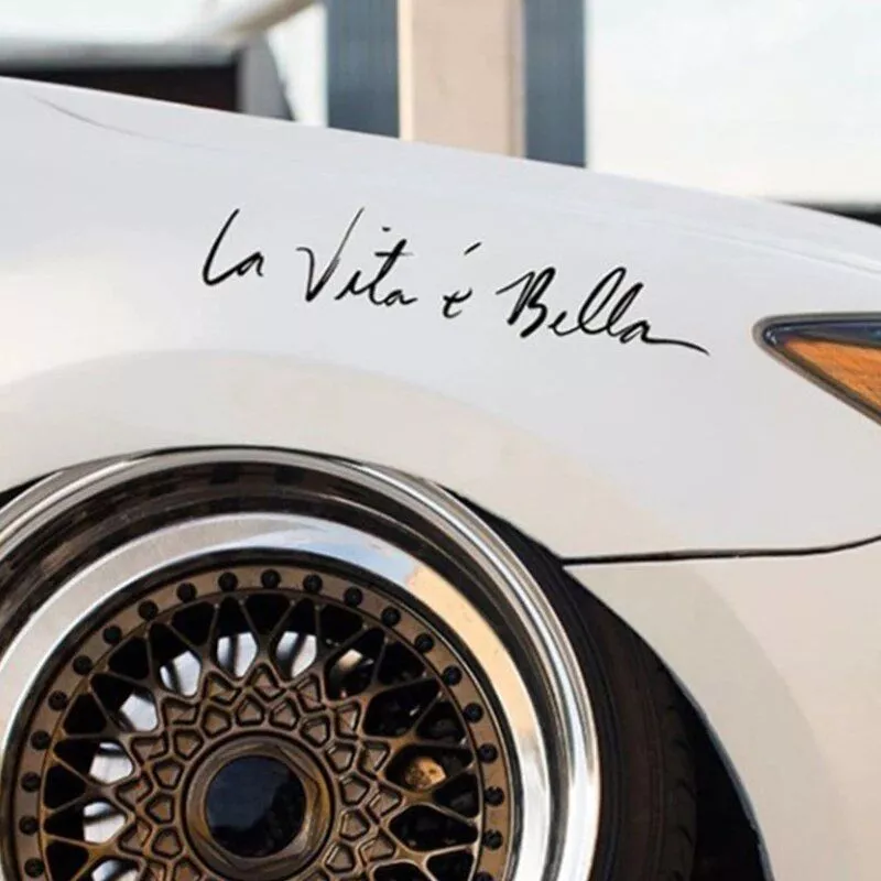 La Vita E Bella Life Quote Car Sticker - Image 3