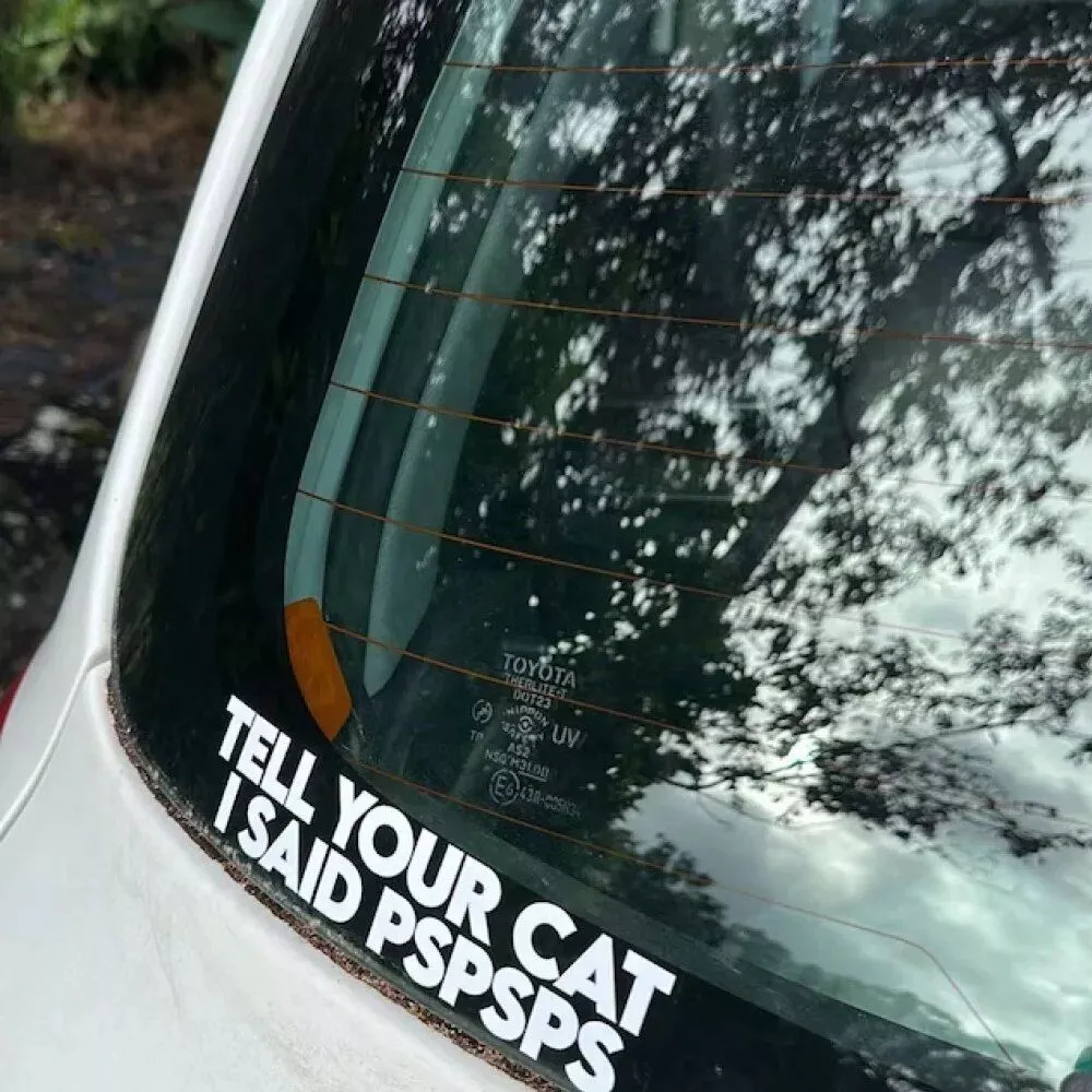Cat Humor Car Decal – "Pspsps" Cat Whisperer Vinyl Sticker - Image 3