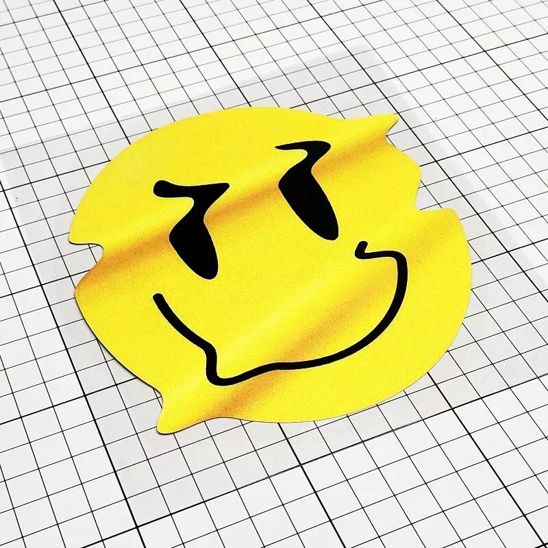 Reflective Twisted Smiley Waterproof Decals for Vehicles and Gadgets - Image 6