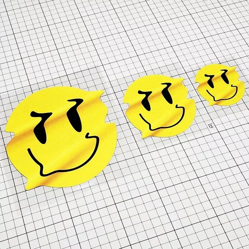 Reflective Twisted Smiley Waterproof Decals for Vehicles and Gadgets - Image 5