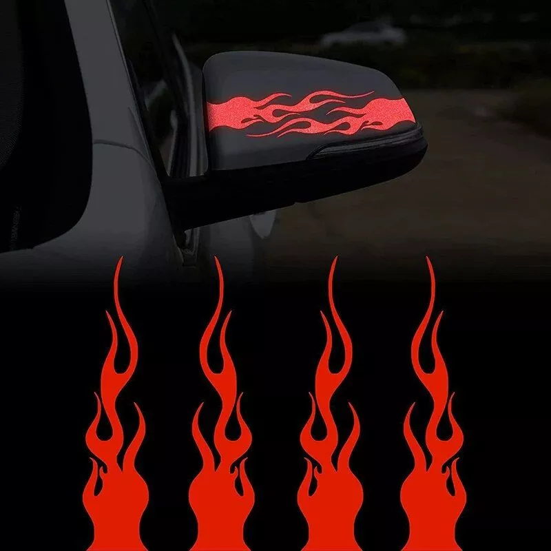 Flame Design Reflective Safety Tape for Cars and Motorcycles - Image 2