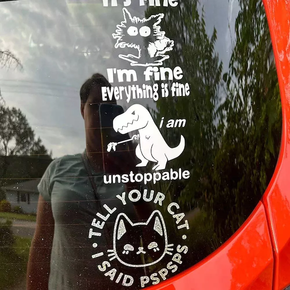 Dinosaur "I am Unstoppable" Funny Car Window Decal – Vinyl Sticker for JDM Enthusiasts - Image 4