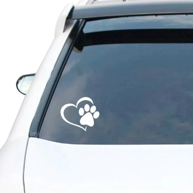 Adorable Heart & Paw Print Car Sticker - Image 6