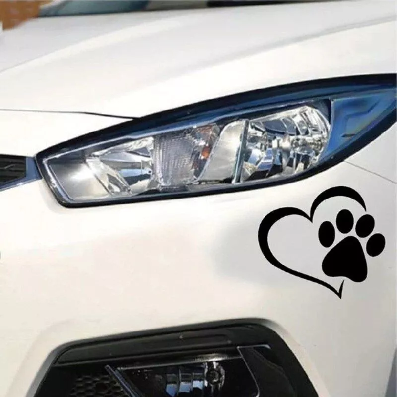 Adorable Heart & Paw Print Car Sticker - Image 3