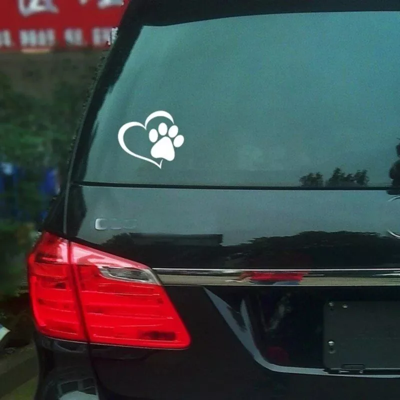 Adorable Heart & Paw Print Car Sticker - Image 5