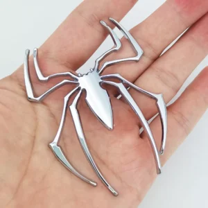 Universal 3D Metal Spider Logo Emblem Badge Sticker for Car – Chrome, Black, Red, Gold