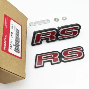 Luxury 3D Red RS Logo Emblem Badge & Rear Trunk Sticker for Cars
