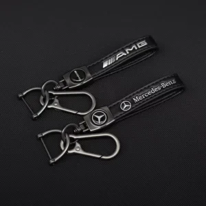 Luxury Leather Car Keychain Lanyard for Mercedes-Benz AMG