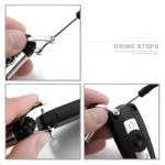 Genuine Leather Car Key Chain with Metal Keyring for Mercedes-Benz 7 10522 e9cdf8