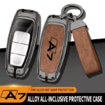 Luxury Metal & Leather Car Key Case for Audi 7 10814 cfc297