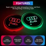 LED Cup Holder Lights for Audi A3 A4 A5 A6 A7 A8 Q3 Q5 Q7 – 7-Color RGB Coaster 4 1100 65dde9