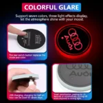LED Cup Holder Lights for Audi A3 A4 A5 A6 A7 A8 Q3 Q5 Q7 – 7-Color RGB Coaster 7 1100 eabca2