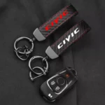 Leather Carbon Fiber Car Keychain Honda 4 11144 44b700