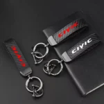 Leather Carbon Fiber Car Keychain Honda 6 11144 aa2fd9